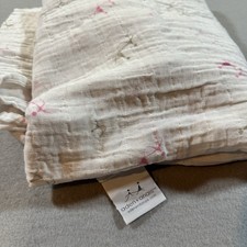 Aden  Anais Cotton Muslin Swaddle Blanket Logo Pink White Baby Soft