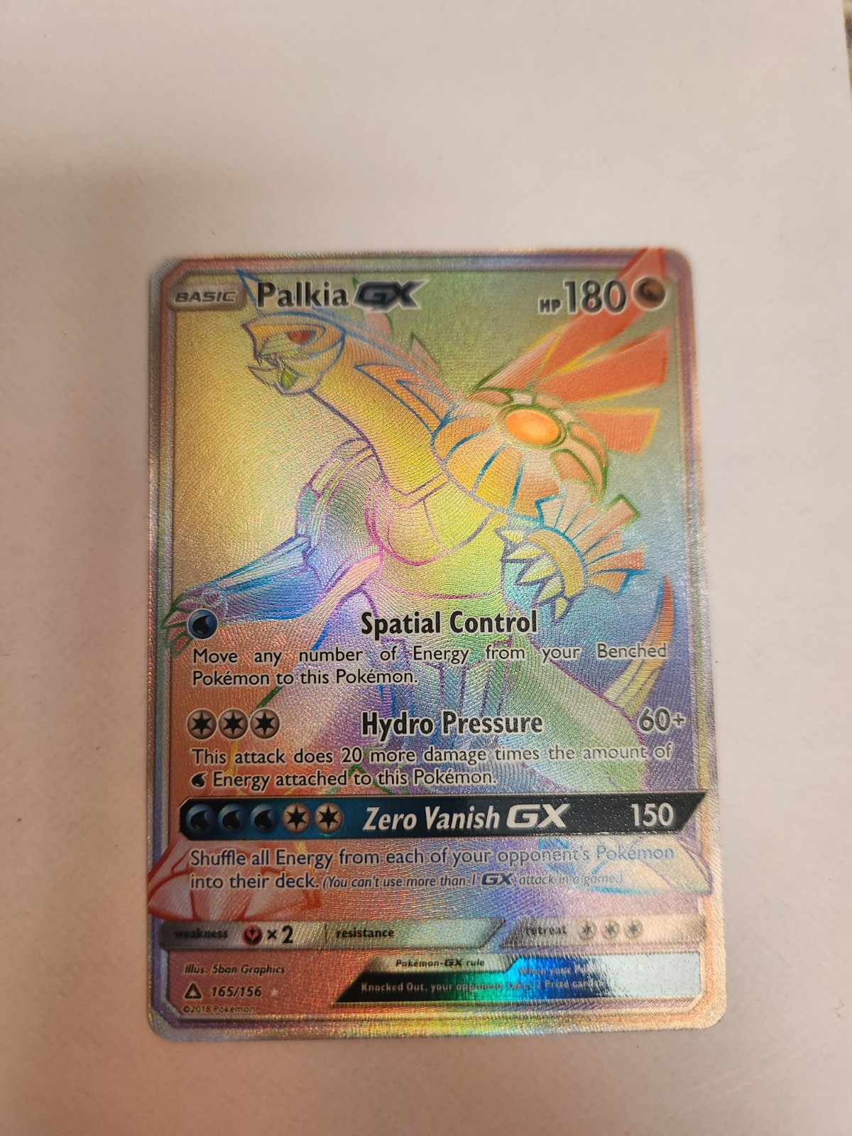 Pokémon TCG Palkia GX 165/156 Ultra Prism Rainbow Rare Card NM Near Mint