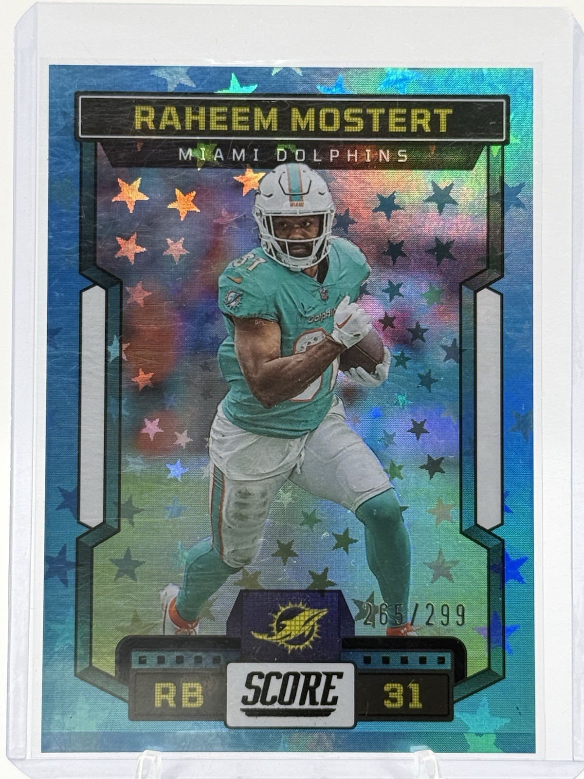 Raheem Mostert 2023 Panini Score Stars /299 #275 Dolphins