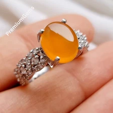 Original Yellow Zard Aqeeq Women Ring, Beautiful Handmade Sterling Silver Ring