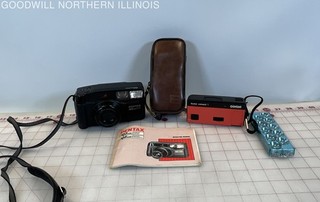 Vintage Film Camera Lot: Pentax IQZoom 700 35mm & Kodak Gemini 110 Kit