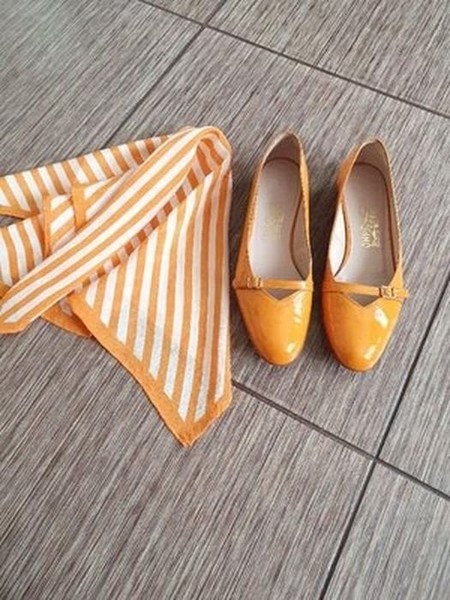 Women Salvatore Ferragamo Heels Orange Leather 38