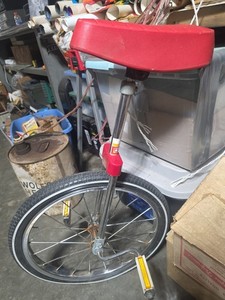 Vintage Hedstrom Unicycle, Troxel seat 16" hard wheel w/ training Pole 🇺🇸 RETA