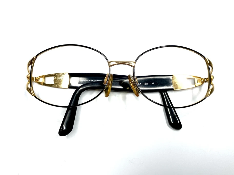 Gafas ovaladas de colección Sergio Tacchini negras y doradas Italia ST 1047S T809 55 17 135 Foto 4 de 4