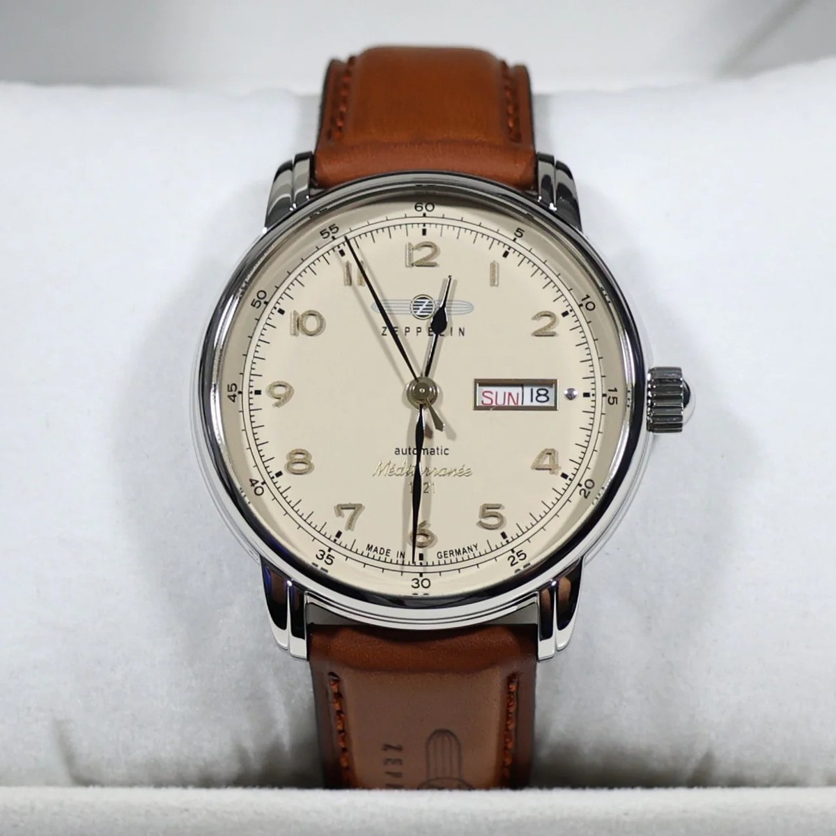 Zeppelin Méditerranée Men's Automatic Beige Dial Leather Strap