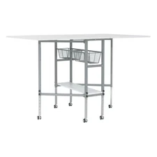 Hobby and Cutting Table - 58.75" W x 36.5" D White Arts and Crafts Table with...