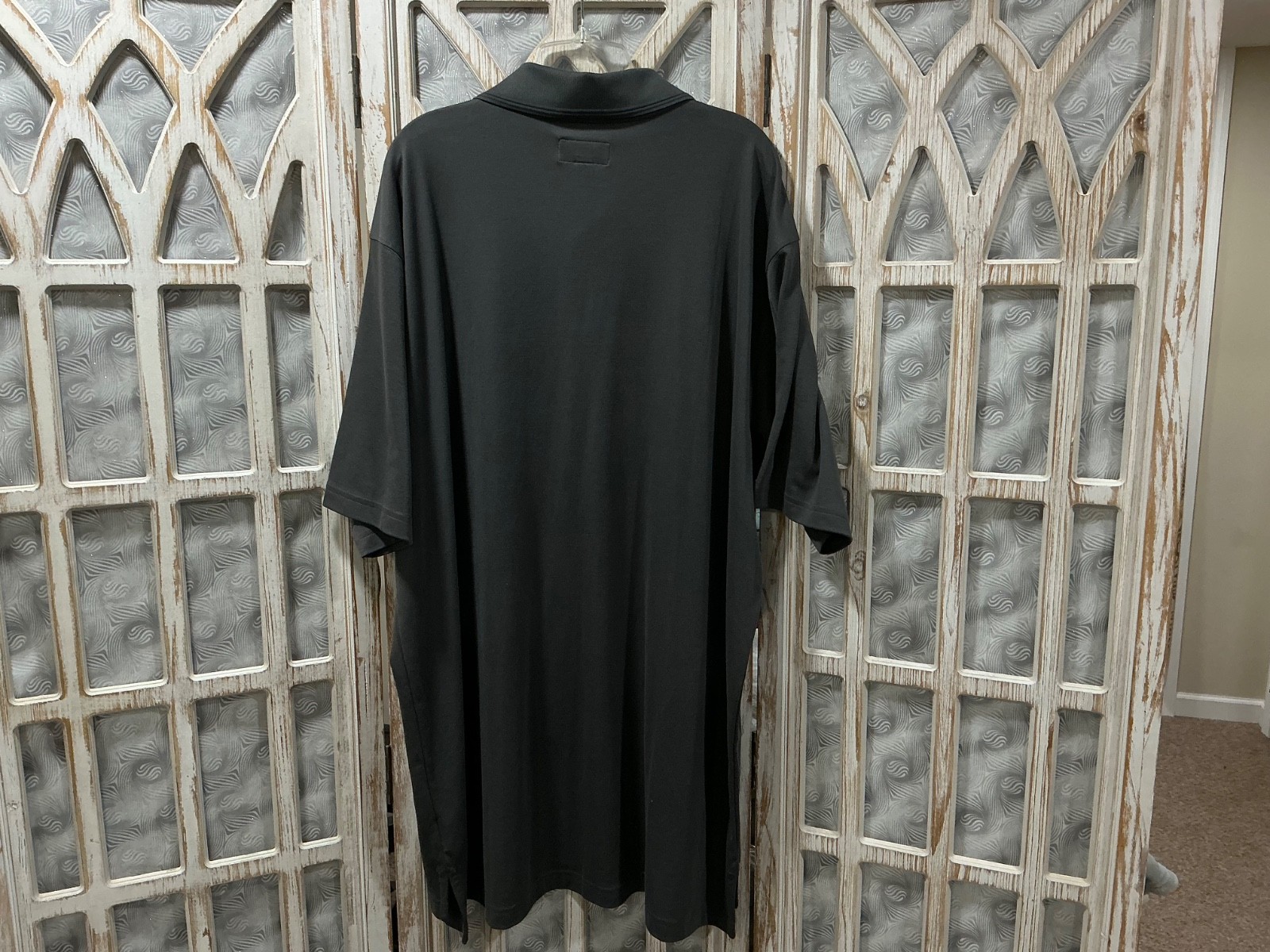 Mens Foundry Gray Solid Quick Dry Polo Shirt Size… - image 6