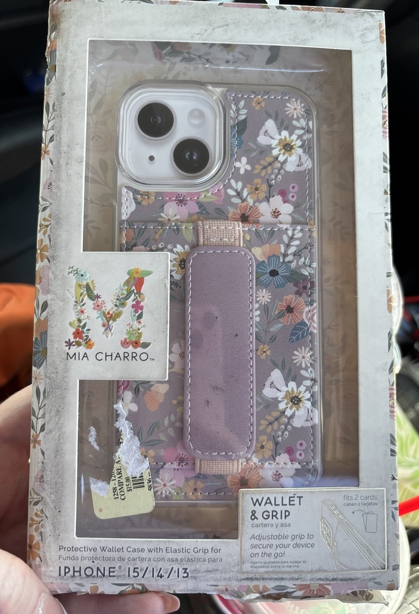 Mia Charro Floral protective wallet case with elastic grip Phone