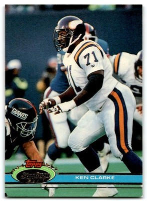 1991 Stadium Club Ken Clarke Minnesota Vikings #205