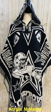 Dallas Cowboys Football Team Poncho  Handmade Sarape Jorongo With Hoodie