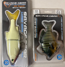 NEW Savage Gear Shine Glider BONE  185. (7.25")  3D blue gill SWIMBAITS. fishing