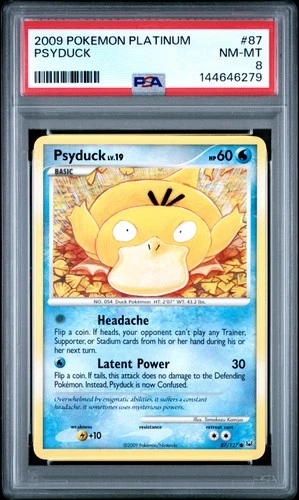 2009 Pokemon Platinum #87 Psyduck PSA 8