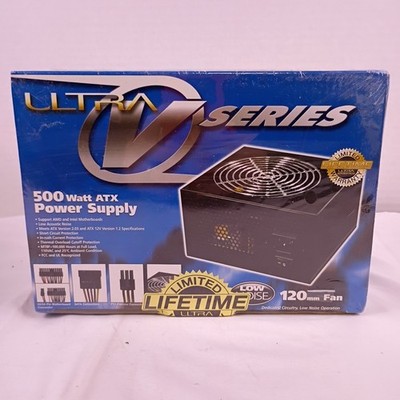 Ultra V Series 500 Watt ATX Power Supply Low Noise 120mm Fan New in Box