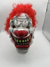 Scary Killer Clown Mask Red Hair Halloween Horror Costume Evil Clown Mask