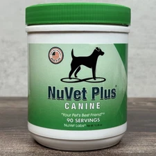 NuVet Plus Canine Powder - 90 Srvs - New & Sealed - Free Shipping - Exp: 02/27