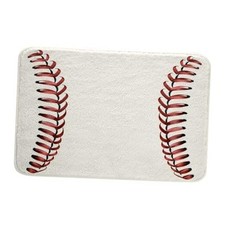 Baseball Laces Bath Mat Sports Baseball Ball Stitches Bathroom Rugs for Kids