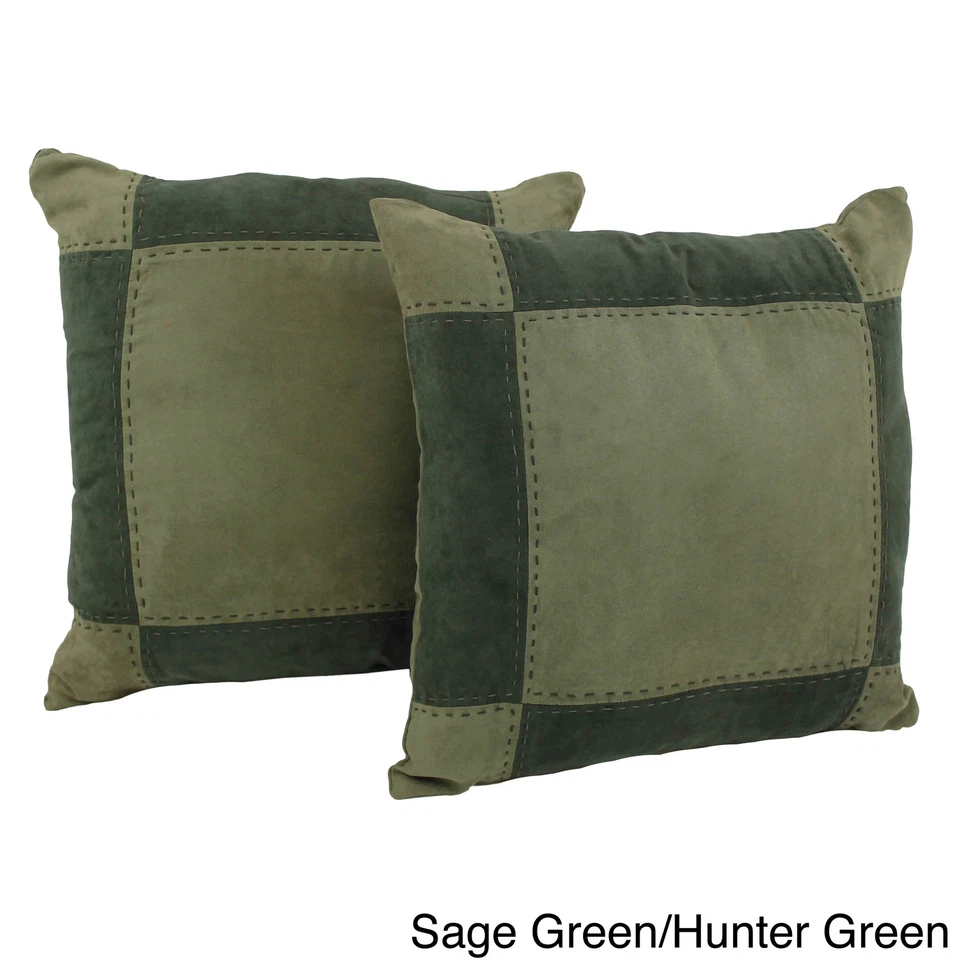 Blazing Needles Patchwork Micro-Suede Throw Pillows (Set of - Image 3 of 4