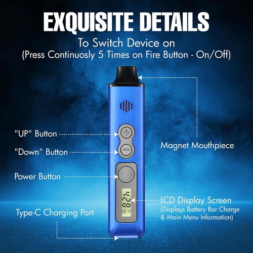 1300mAh | USB-C | Vaporizer Kräuter ANIXSTEAM Portable Dry Herb Vaporizer - Bild 14 von 15