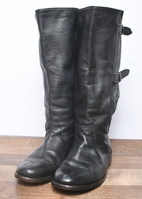 Anouk Womens Sz 9 Leather Black Equestrian Knee High Riding Biker Slouch Boots