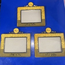 3 Vintage Metal Picture Frames “Family” (6x4 Picture)(8x6 Frame) Heavy. (B8)
