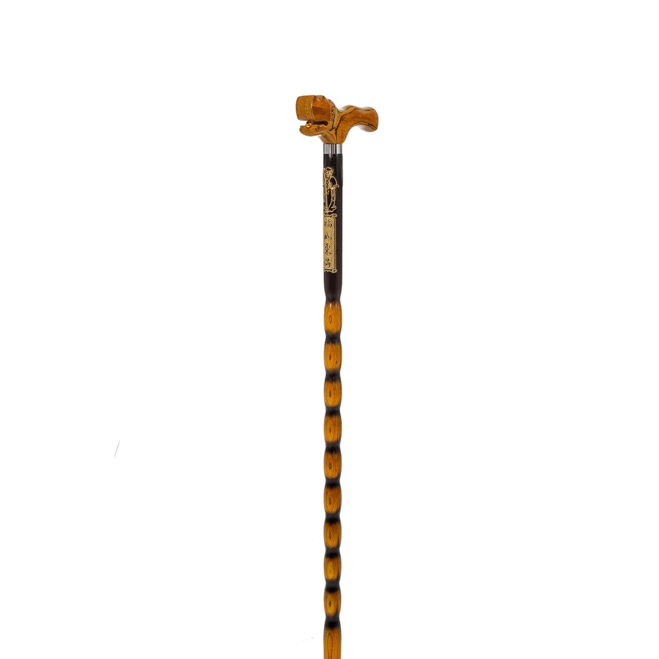 THY Collectibles Wooden Cane Walking Stick with Rubber Tip for Men and Women Er - Image 2 of 4