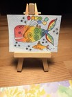 ACEO Original Whimsical Fantasy Whale With Balloons OOAK TINY ART — photo 2