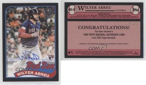 2024 Update 1989 Topps Baseball Black /199 Wilyer Abreu #89BA-WC Rookie Auto RC