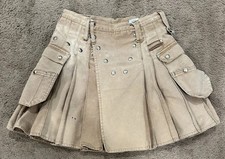 Utilitkilt Workman Kilt Mens Size 32 Tan Duck Cloth Cotton Pleated Canvas