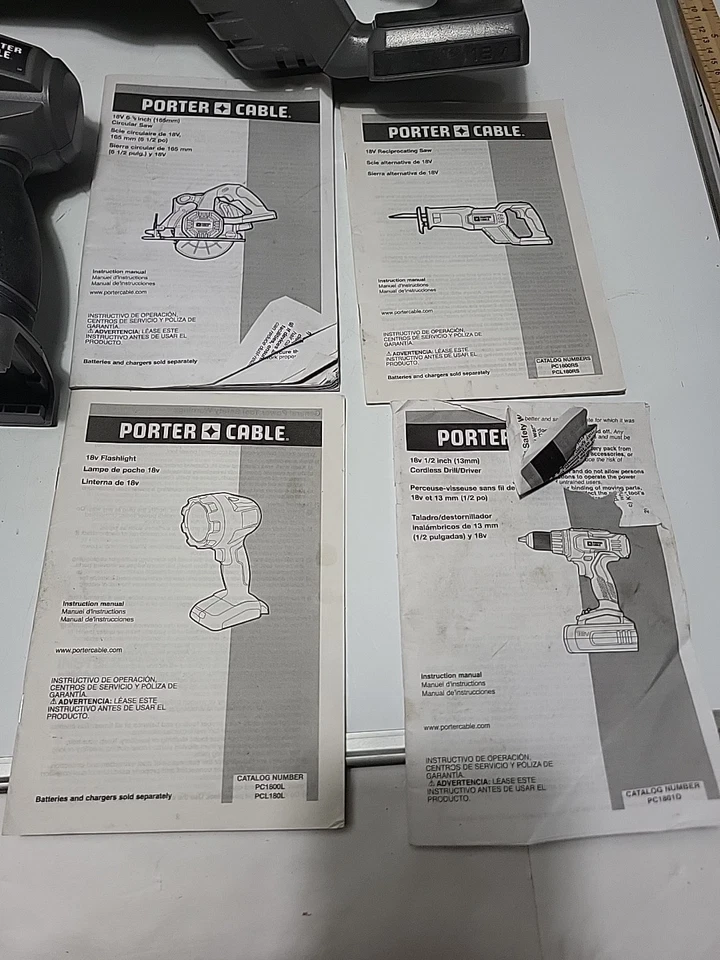 Porter Cable 18v Tool Set Lot Of 4 Charger Bag And 2 Batteries Tested Working - Image 2 of 4
