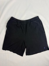 Ralph Lauren Polo Vintage Black Shorts Size Medium Purple Pony Embroidered Rare