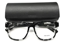 Prada VPR A09F 15O-1O1 Eyeglasses Glasses Black Clear Mix w/case Alternative Fit