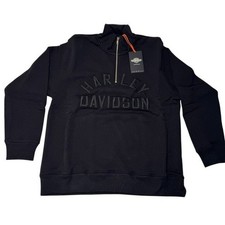Harley-Davidson Icon 1/4 Zip Pullover In Jet Black, Size Small, NWT