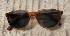 52 18 140 PERSOL 3019-S 96/56 TERRA DI SIENA BLUE TONE SLEEK TORT SUNGLASSES