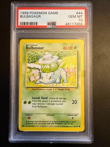 1999 Pokémon Bulbasaur Base Set #44 PSA 10