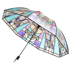 Automatic Umbrella Stained Glass Wind Proof Umbrellas For Rain UV Advantage