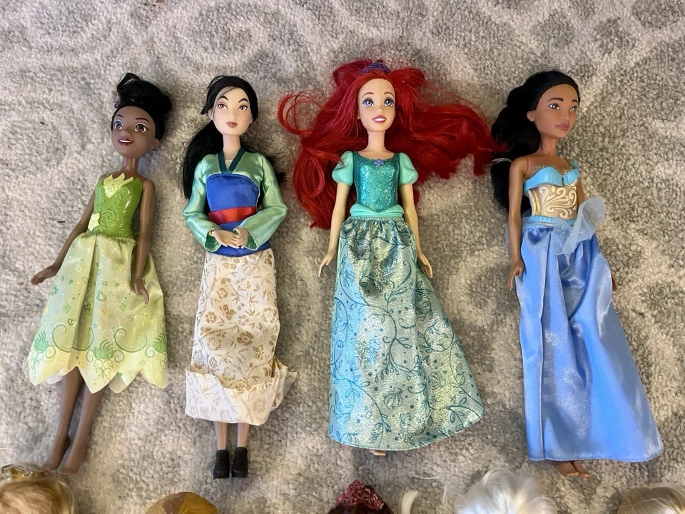 Disney Princess Lot Of 9: Belle, Beast, Aurora, Elsa, Ariel, Rapunzel, Tiana - Image 3 of 4