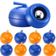 8 Pieces Mini Shuffleboard Pucks Tabletop Curling Game Blue, Orange