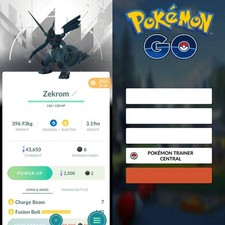 Pok mon Go Shiny Zekrom White Background
