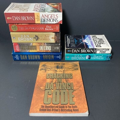 Lot - ROBERT LANGDON SERIES Books 1-5 + 2 Bonus By Dan Brown + Cracking the Code