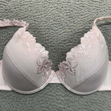 Secret Treasures Bra 36D Push Up Bra 85038 Floral Edge Trim Pink