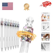 8 Pcs Gel Pens - 0.7mm Fidget Rotating Black Ink Fine Point Smooth Writing - ...