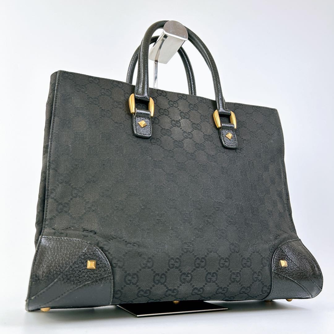 GUCCI GG Monogram Canvas and Leather Tote Handbag