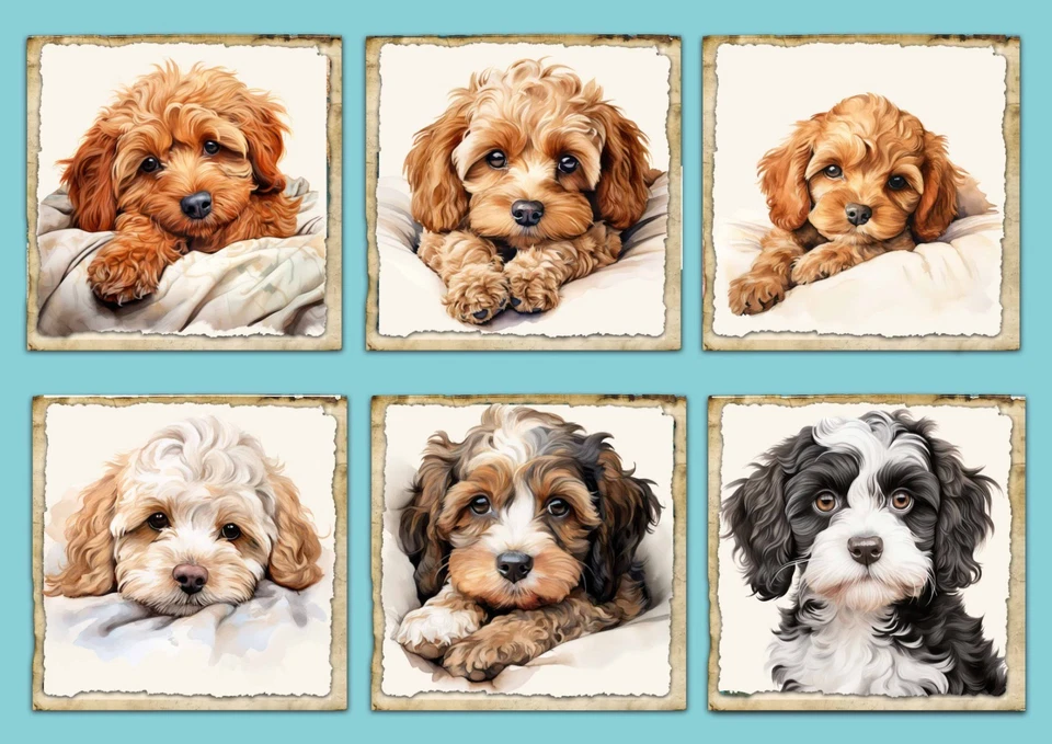 CREATION ART Dog Card Toppers for Cardmaking & Scrapbooking, Ephemera, Gift Tags topper