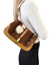 GUCCI Bolso de Hombro Vintage Jackie Vaca Pelo de Becerro Marrón Cuero Camel