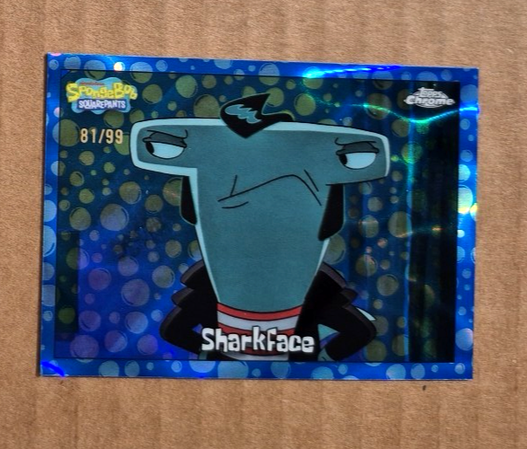 2025 Topps Chrome SpongeBob #185 Sharkface Bubblefractor 81/99 SP