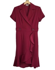 Calvin Klein Ruffles Collard Sheath Dress Size: 4
