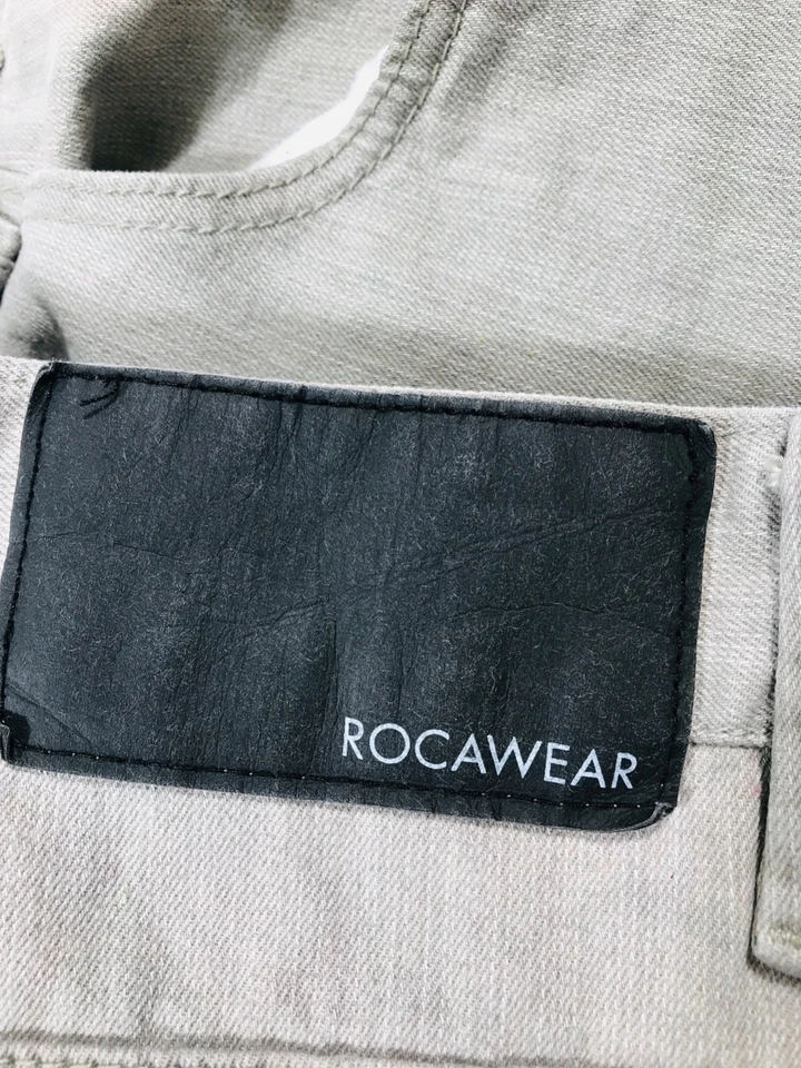 Pantalones de mezclilla vintage Rocawear para hombre 40x34 gris holgados hip hop patinador rave algodón pierna ancha Foto 4 de 4