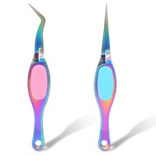 2 Pcs Craft Tweezers - Precision Reverse Tweezers with Soft Grip, Crossing Lo...