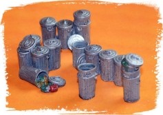 Cubos de basura a escala O 4022 Bar Mills (fundiciones de resina sin pintar) | Zustand: New