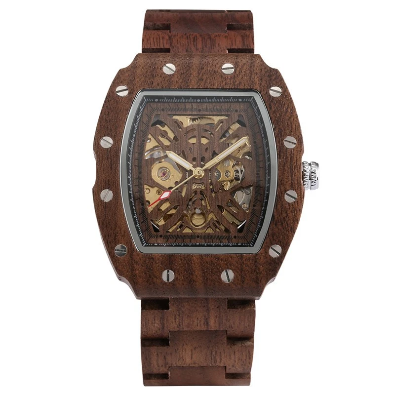 Men's Handmade Watch Automatic Mechanical Wooden Watches Full Wood Bracelet - Image 2 of 4